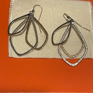 James Avery Silver Multi-Loop Teardrop Dangle Earrings